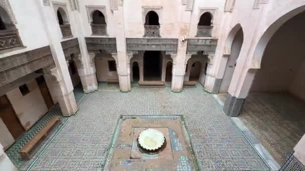 Interior Cherratine Madrasa Old Medina Fez Morocco — Wideo stockowe