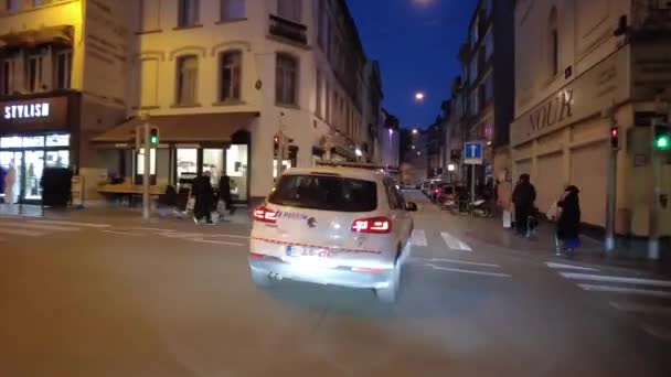 Timelapse Dashcam Πλάνα Ενός Αυτοκινήτου Που Οδηγεί Στο Δρόμο Νύχτα — Αρχείο Βίντεο