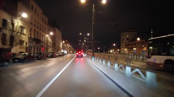 Στιγμιότυπο Κάμερας Πραγματικό Χρόνο Ενός Αυτοκινήτου Που Οδηγούσε Στο Δρόμο — Αρχείο Βίντεο