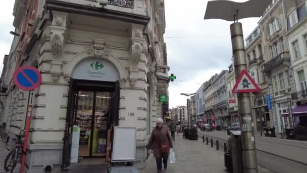 ベルギー ゲントの街を歩く人のFpv — ストック動画