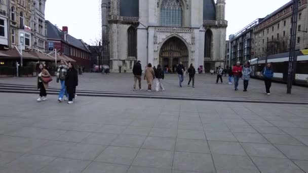 Catedral San Bavo Gante Bélgica — Vídeo de stock