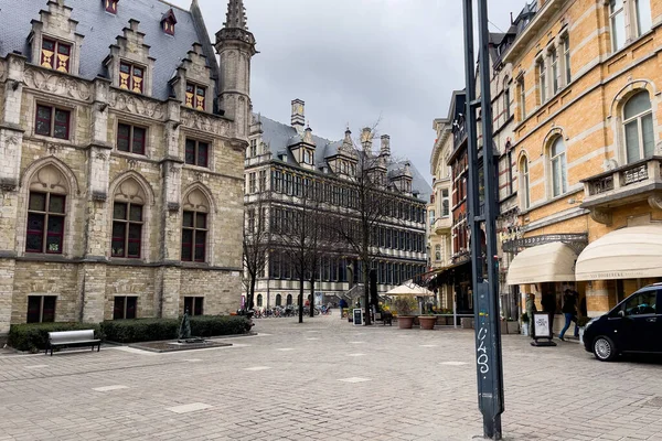Schöne Gebäude Der Nähe Des Platzes Sint Baafsplein Gent Belgien — Stockfoto
