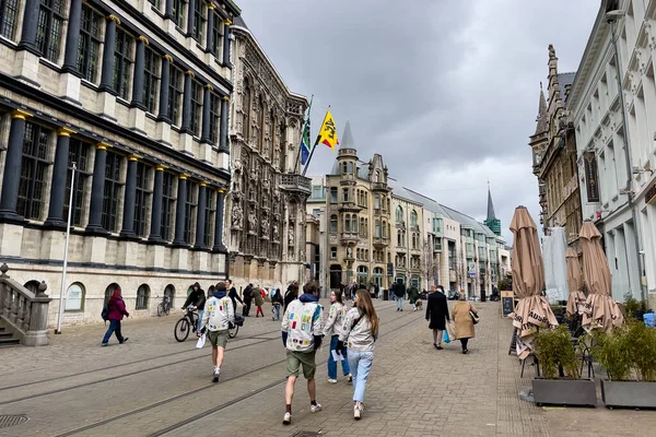 Gente Caminando Por Calle Gante Bélgica —  Fotos de Stock