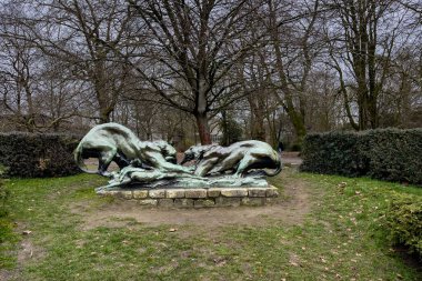Gent, Belçika 'daki Citadel Parkı' nın sabah manzarası.