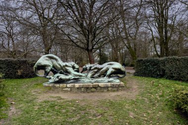 Gent, Belçika 'daki Citadel Parkı' nın sabah manzarası.