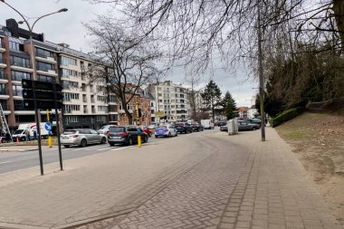 Ghent, Belçika 'da yolda giden arabalar