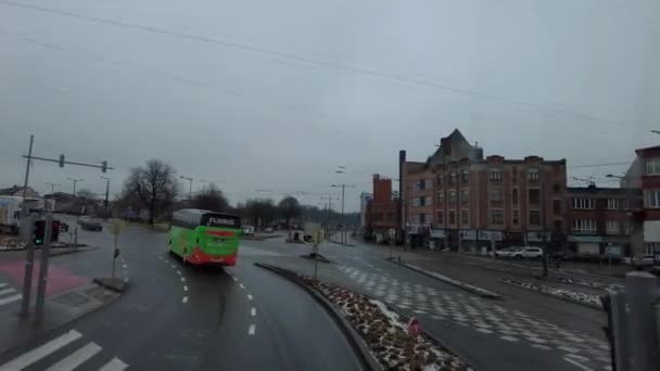 Dashcam Vista Flixbus Guida Strada Belgio Francia — Video Stock