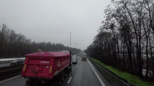 Dashcam Ansicht Von Einem Flixbus Auf Der Straße Belgien Und — Stockvideo