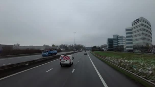 Dashcam Widok Flixbus Jazdy Drodze Belgii Francji — Wideo stockowe