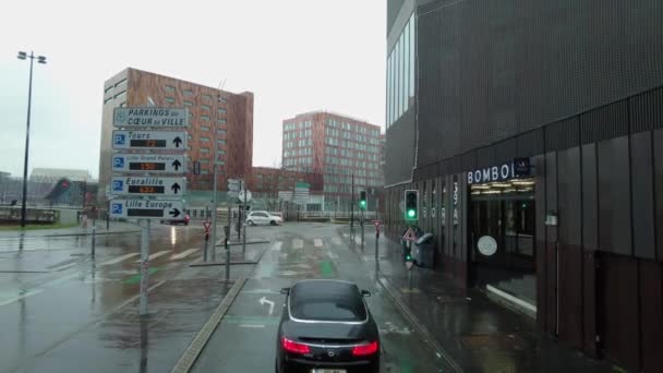 Dashcam Kilátás Egy Flixbus Vezetés Úton Belgiumban Franciaországban — Stock videók