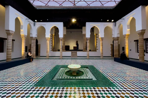 Hermosa Fuente Medio Patio Museo Nacional Joyería Rabat Marruecos — Foto de Stock