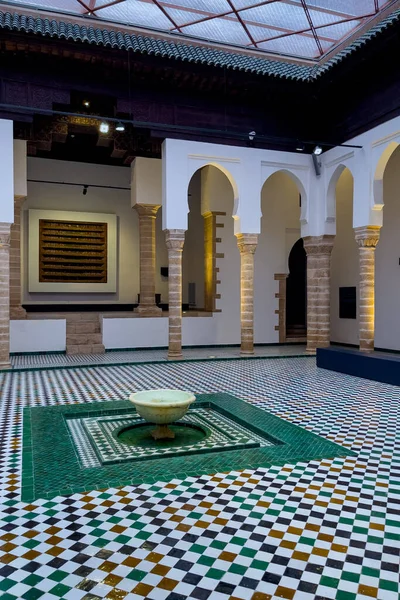Beautiful Fountain Middle Courtyard National Museum Jewelry Rabat Morocco — Stock Photo, Image
