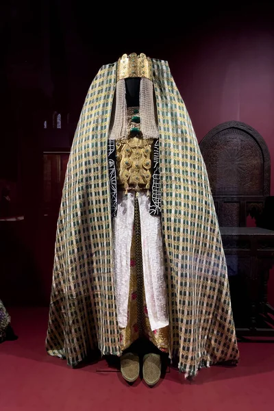 stock image Old traditional Fessi Caftan for display at the National Museum of Jewelry in Rabat, Morocco