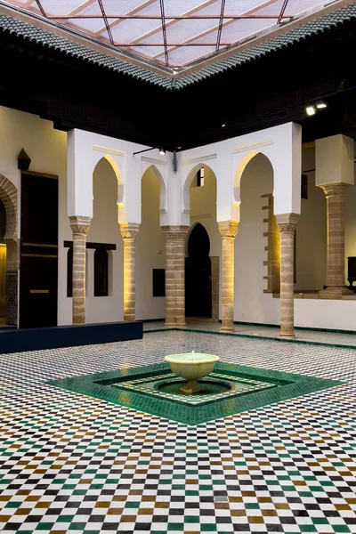 Belle Fontaine Milieu Une Cour Musée National Joaillerie Rabat Maroc — Photo