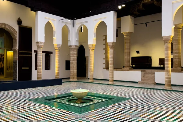 Krásná Fontána Uprostřed Nádvoří Národního Muzea Šperků Rabatu Maroko — Stock fotografie