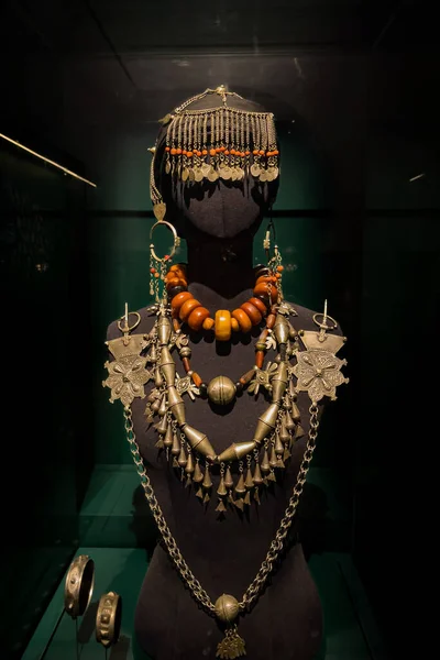 Κοντινό Πλάνο Παλαιού Κοσμήματος Στο Εθνικό Μουσείο Κοσμήματος Στο Ραμπάτ Royalty Free Εικόνες Αρχείου