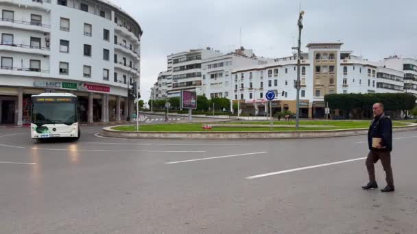 Bus Driving Avenue Mohamed Rabat Morocco — Stock Video
