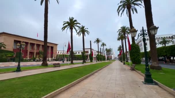 Marokkói Parlament Épülete Rabatban Marokkóban — Stock videók