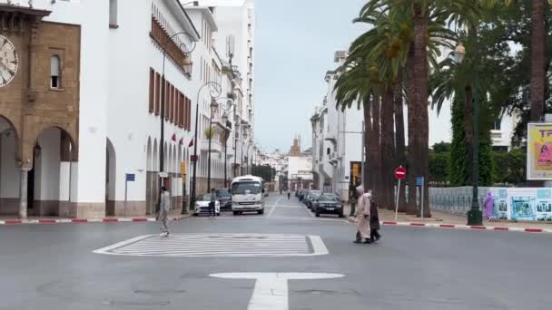 Λεωφόρος Mohamed Στο Ραμπάτ Του Μαρόκου — Αρχείο Βίντεο