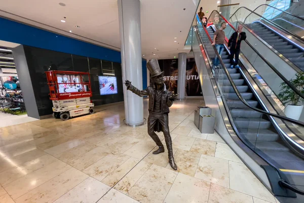 stock image Bronze statue of a magician inside Eurovea shopping center in Bratislava, Slovakia