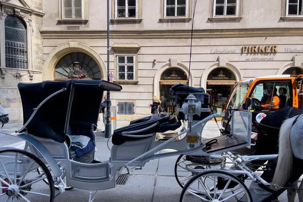 Carruaje Tirado Por Caballos Calle Viena Austria —  Fotos de Stock