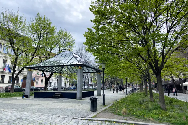 Πλατεία Hviezdoslav Στη Μπρατισλάβα Σλοβακία — Φωτογραφία Αρχείου