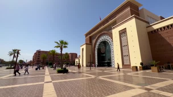 Σιδηροδρομικός Σταθμός Στο Μαρακές Μαρόκο — Αρχείο Βίντεο