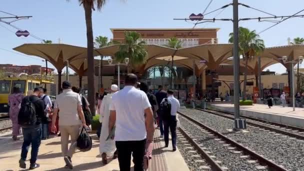 Järnvägsstationen Marrakech Marocko — Stockvideo