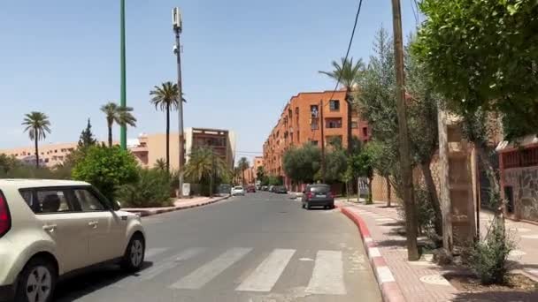 Pov Wandelen Stad Marrakech Marokko — Stockvideo