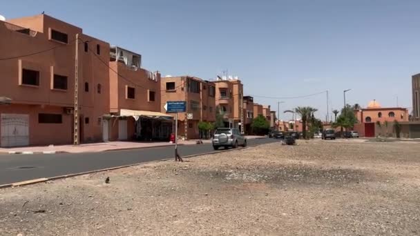 Пов Ходьба Місті Марракеш Марокко — стокове відео