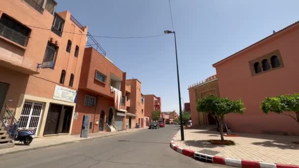 Pov Caminhando Cidade Marrakech Marrocos — Vídeo de Stock