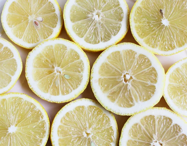 Фруктовый Фон Поверхность Нарезанных Лимонов Ломтики Лимона — стоковое фото