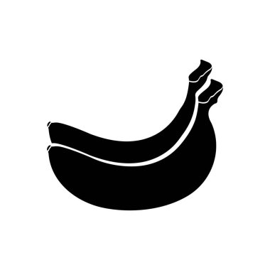 Muzlu siyah siluet. Beyaz arkaplanda meyve simgesi izi izole edildi.