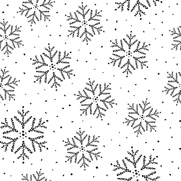 Modello Senza Cuciture Natale Fiocchi Neve Sta Nevicando Modello Decorativo — Vettoriale Stock