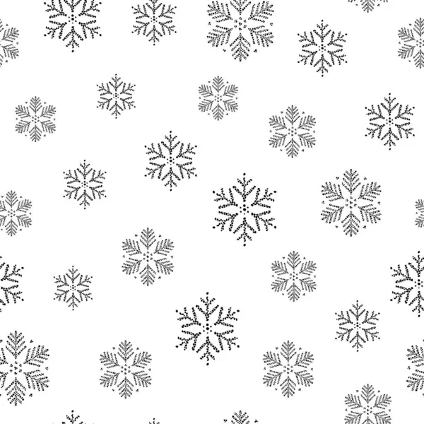Weihnachten Nahtlos Schneeflocken Schneit Dekoratives Muster Pünktchen Verpackungsdesign Packpapier Schablone — Stockvektor