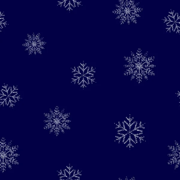 Schneeflocken Nahtloses Muster Winterdruck Verpackungsschablone Packpapier Textilien Und Tapeten — Stockvektor
