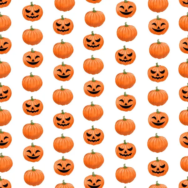 Patrón Halloween Con Calabazas —  Fotos de Stock
