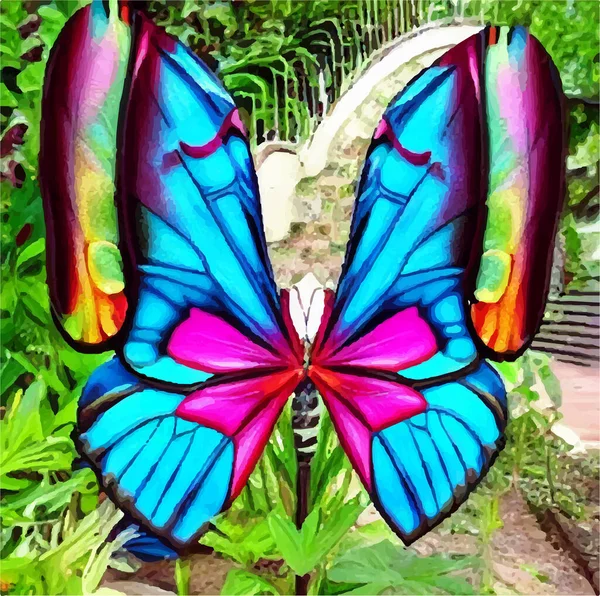 Mariposa Sobre Fondo Verde —  Fotos de Stock