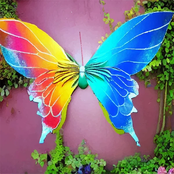 Krásný Motýl Stěně — Stock fotografie