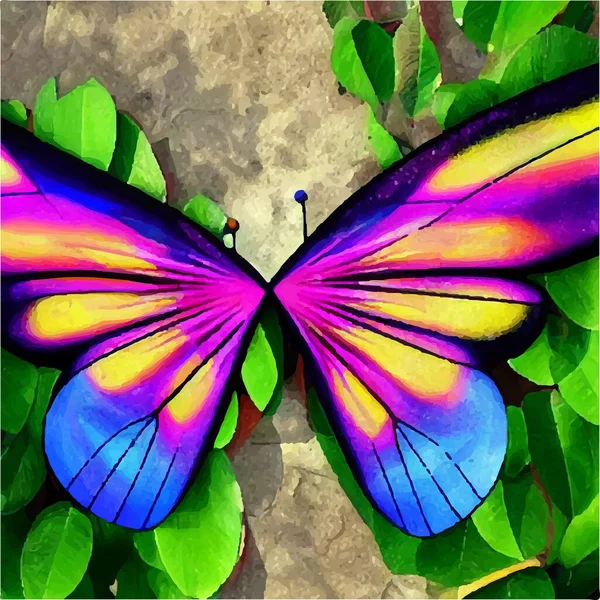 Hermosa Mariposa Sobre Fondo Verde —  Fotos de Stock