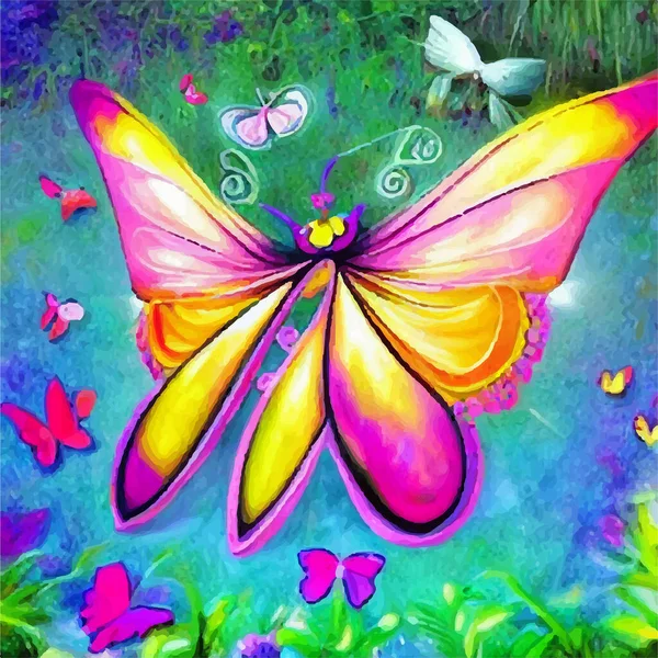 Acuarela Ilustración Una Hermosa Mariposa —  Fotos de Stock