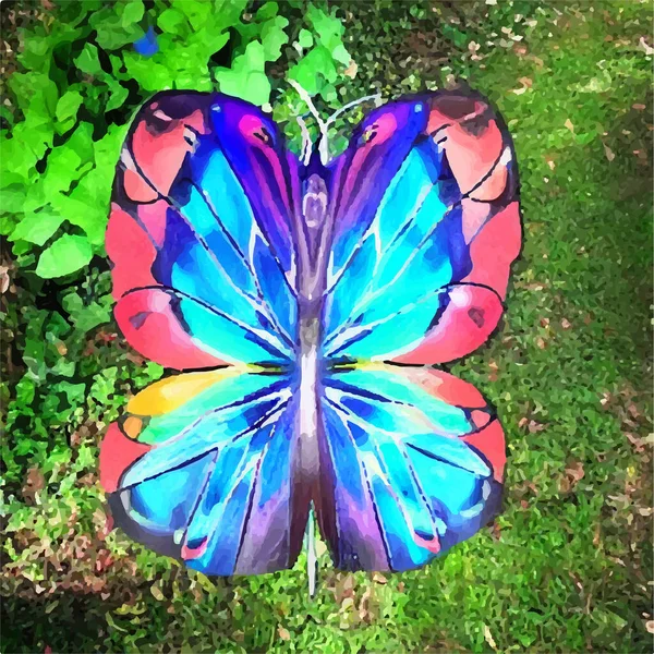 Hermosa Mariposa Hierba —  Fotos de Stock