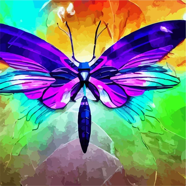 蝴蝶和蝴蝶的抽象背景 — 图库照片