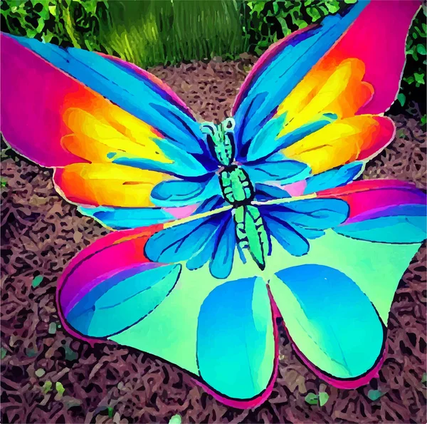 Schöner Schmetterling Auf Dem Gras — Stockfoto