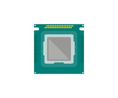 Merkezi Bilgisayar İşlemcileri CPU konsept logo tasarımı. Bilgisayar teknolojisinin elektronik mühendisi. Teknoloji bilimi, bütünleşik iletişim işlemci vektör tasarımı ve illüstrasyonu.