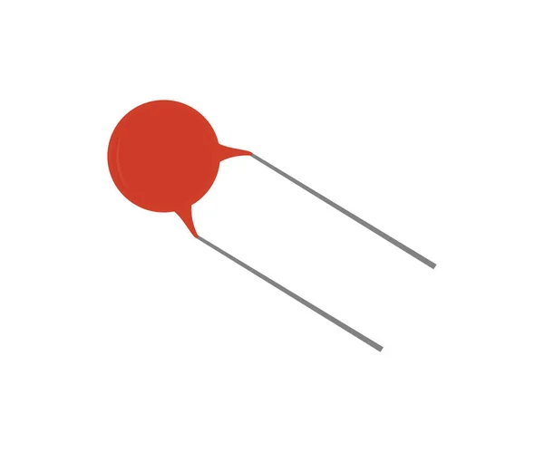 Elektronische Condensator Elektronica Onderdeel Concept Logo Ontwerp Keramische Condensator Radio — Stockvector
