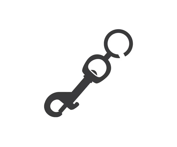 Metalen Sleutelhanger Karabijnhaak Klikhaak Logo Ontwerp Stijlvol Verchroomd Beslag Tas — Stockvector