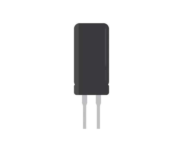 トランジスタコンデンサのロゴデザイン 電気回路基板セラミック部品 電子部品ベクトル設計とイラスト — ストックベクタ
