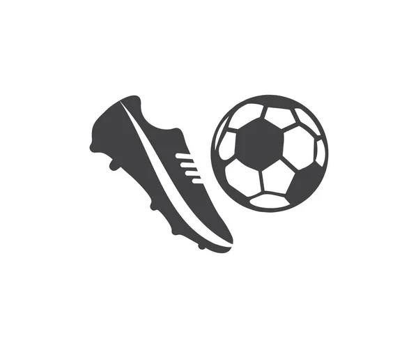 Sapatos Futebol Bola Futebol Ícone Futebol Botas Bola Futebol Bola — Vetor de Stock