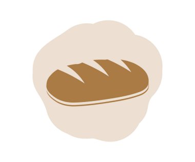 Taze pişmiş ekmek, bir somun taze ekmek, fırın simgesi logosu tasarımı. Ekmek ve yiyecek işaretleri vektör tasarımı ve illüstrasyonu tasarımı.